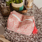 Coral Medallion Small Makeup Bag