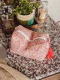 Coral Medallion Small Makeup Bag