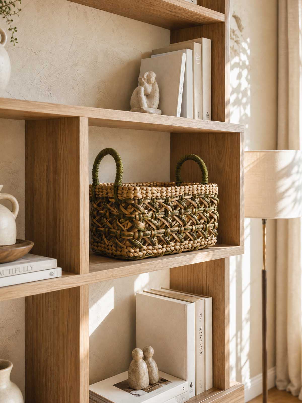 Evergreen Handwoven Small Storage Basket