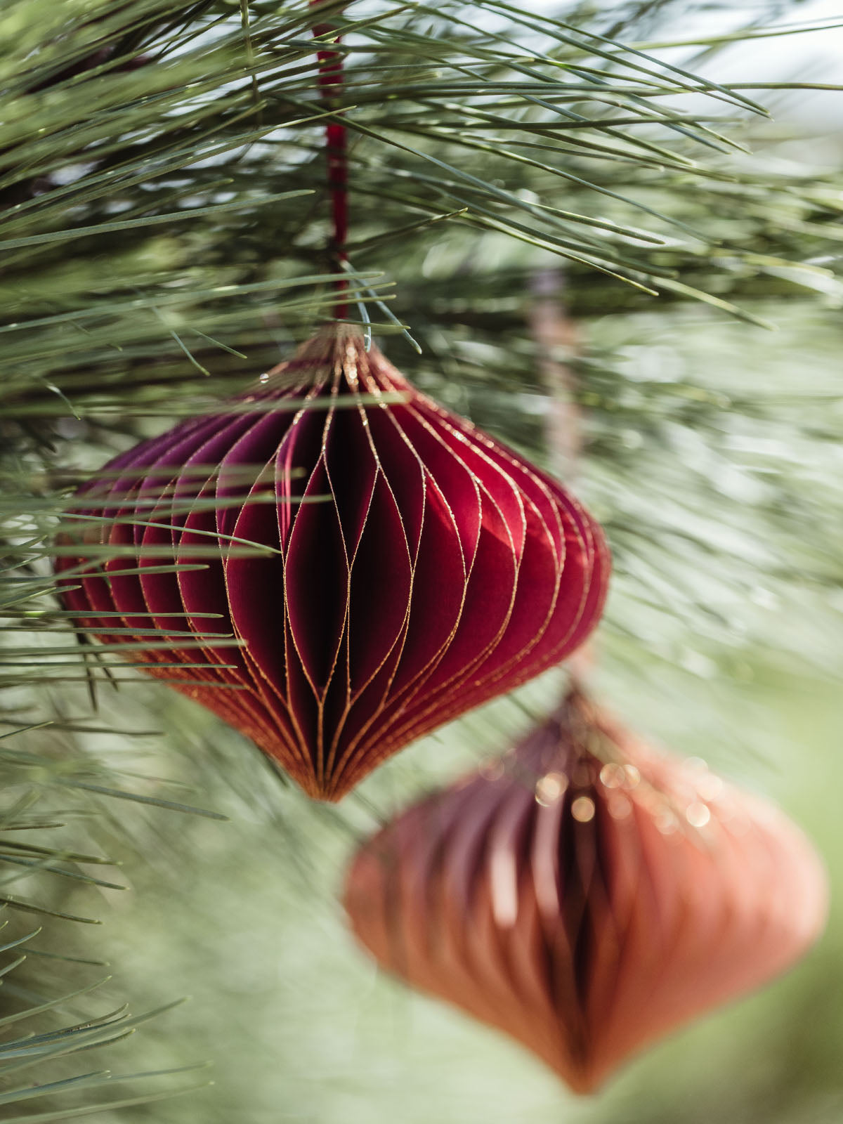 Paper Honeycomb Teardrop Ornaments