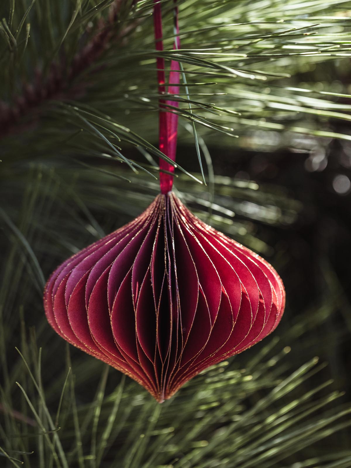 Paper Honeycomb Teardrop Ornaments