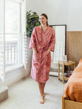 Loverly Block Print Cotton Robe