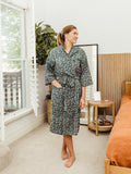 Enchanted Garden Block Print Cotton Robe