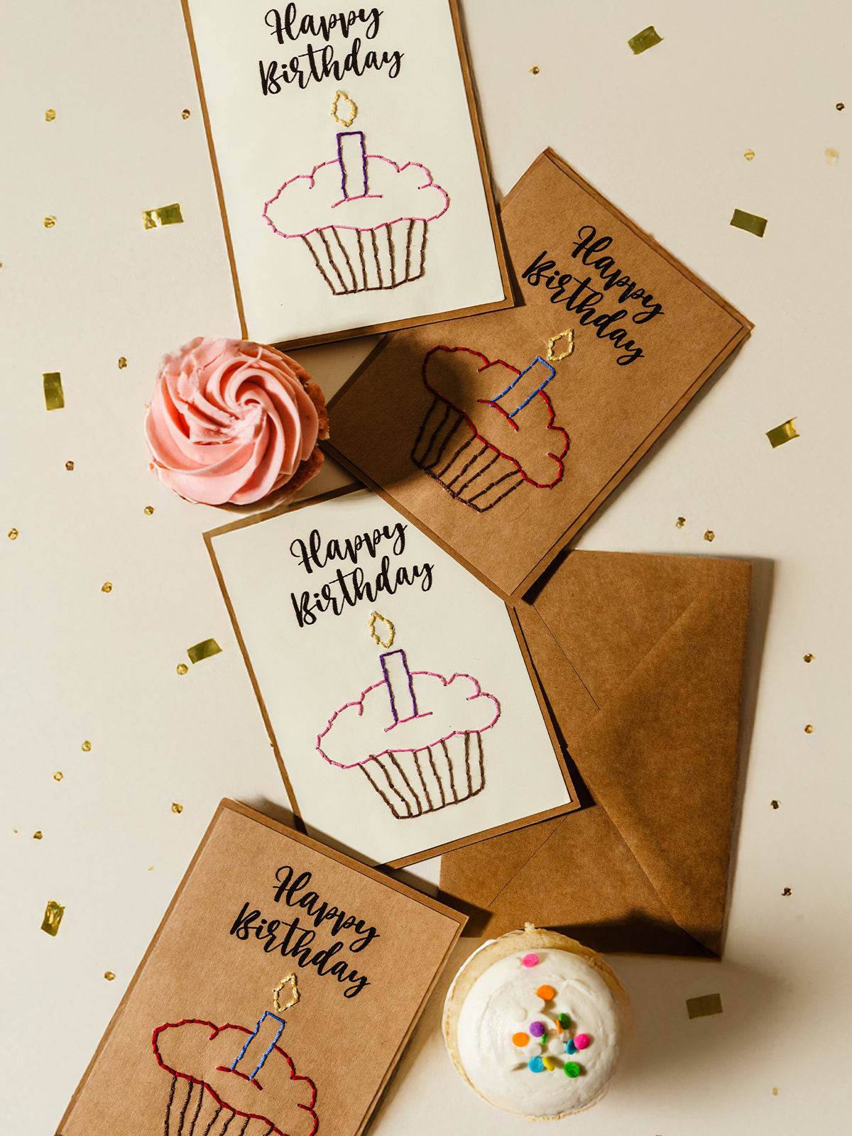 "Birthday Cupcake" Handmade Birthday Card Set