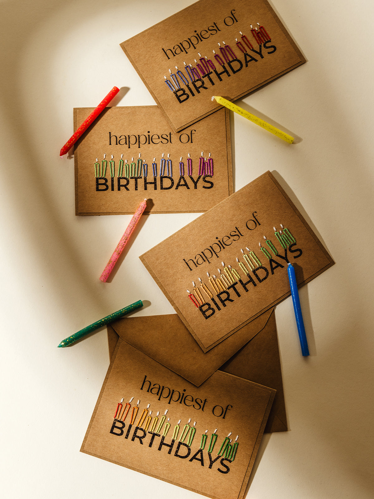 "Happiest of Birthdays" Handmade Birthday Card Set