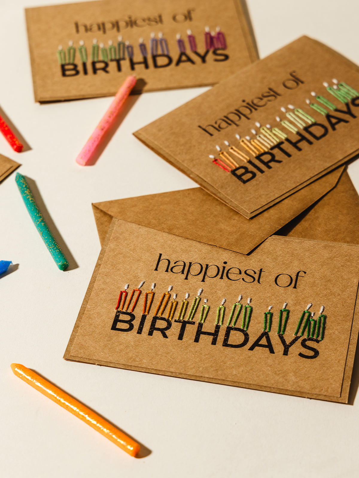 "Happiest of Birthdays" Handmade Birthday Card Set