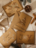 Embroidered Christmas Card Set of 4, Assorted