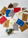 Embroidered Christmas Card Set of 10, Assorted
