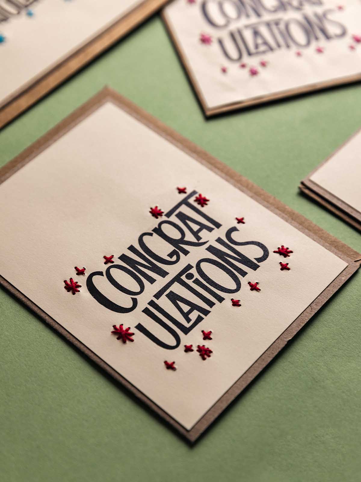 Embroidered Congratulations Cards