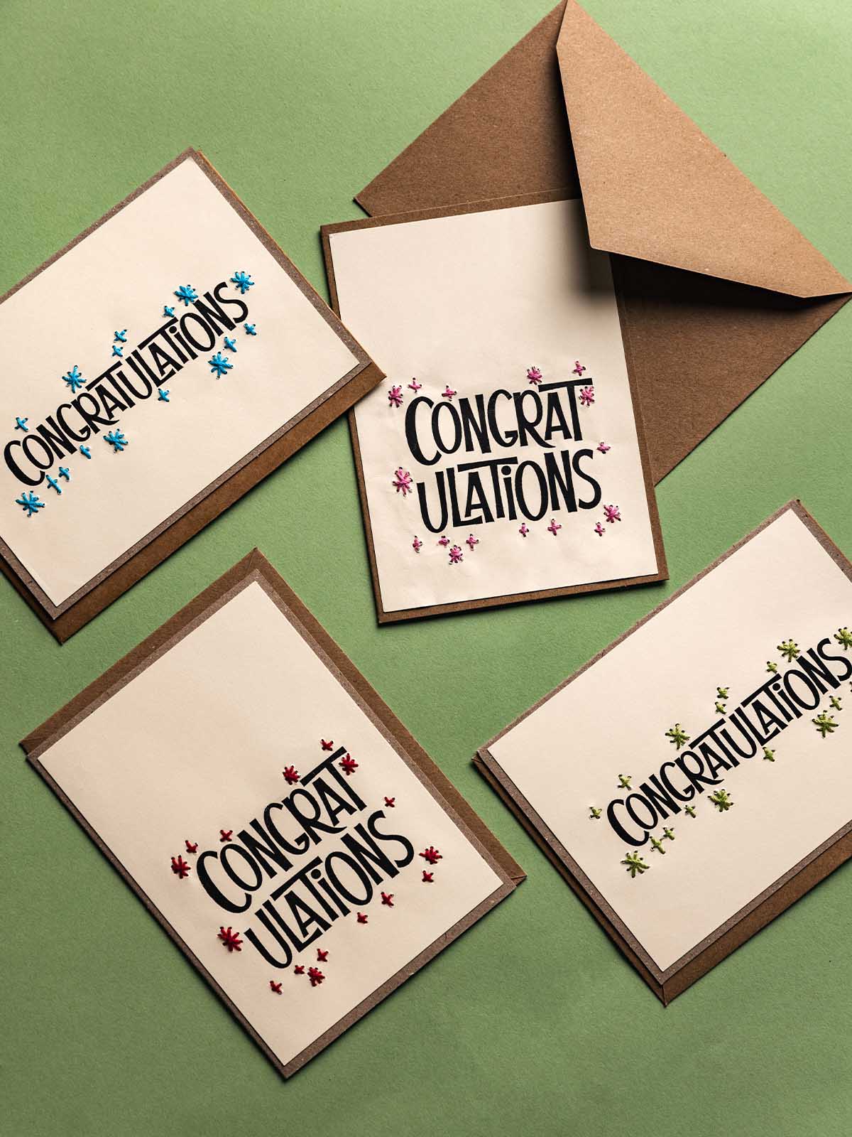 Embroidered Congratulations Cards