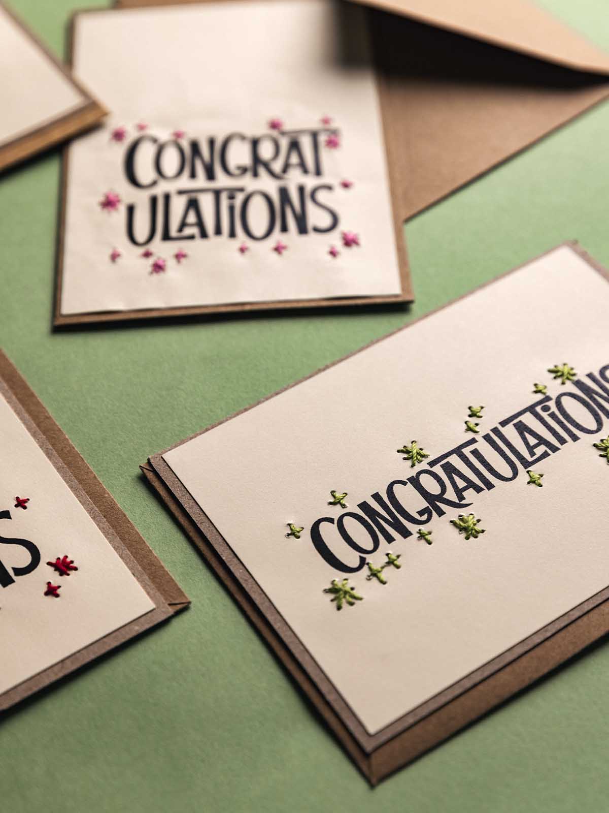 Embroidered Congratulations Cards