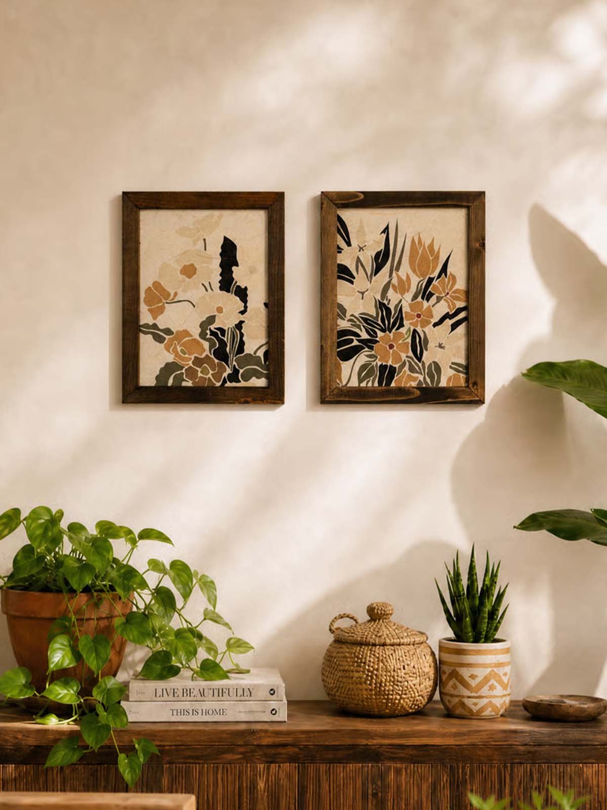 Rooted & Blooming Framed Floral Wall Art (Left & Right)