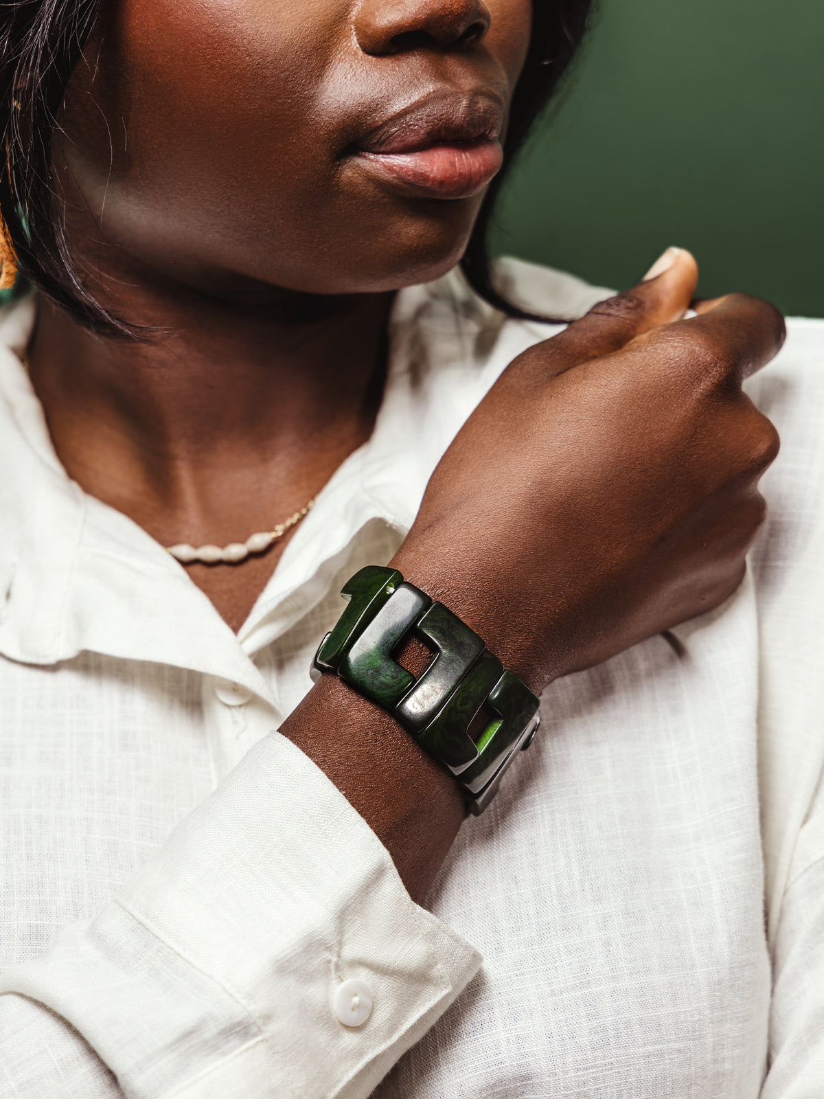 Emerald Green Geometric Bracelet