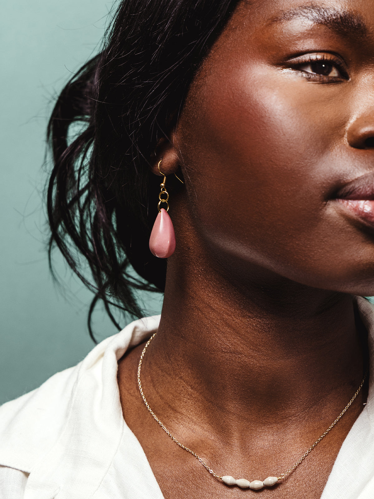 Pink Teardrop Earrings