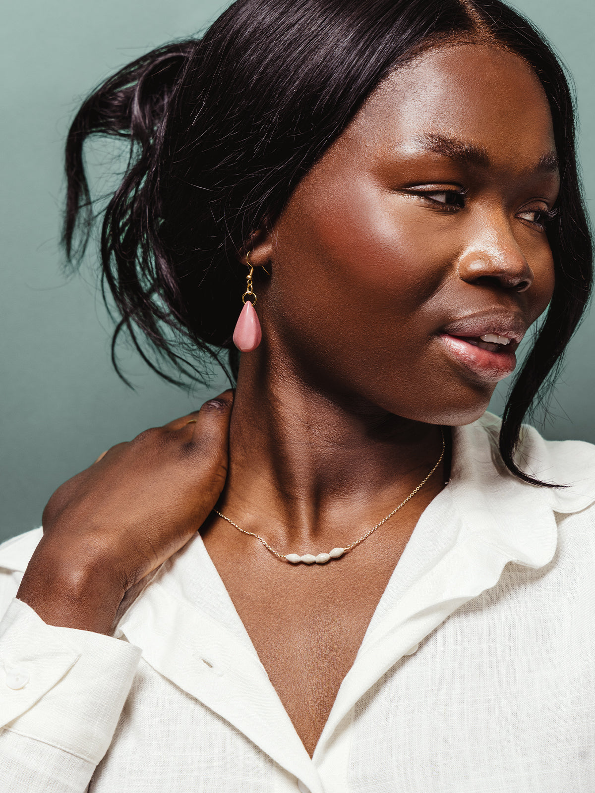 Pink Teardrop Earrings