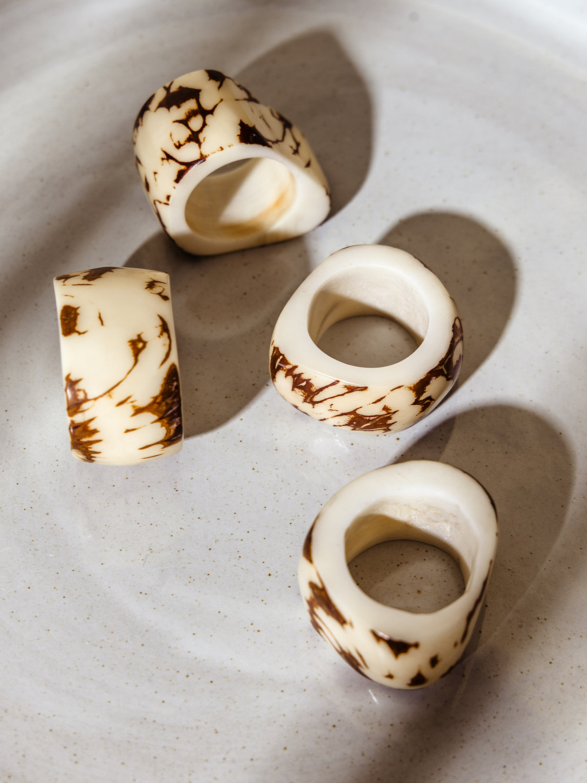 Handmade Tagua Seed Napkin Rings (Set of 4)