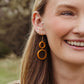 Orange Double Circle Drop Earrings