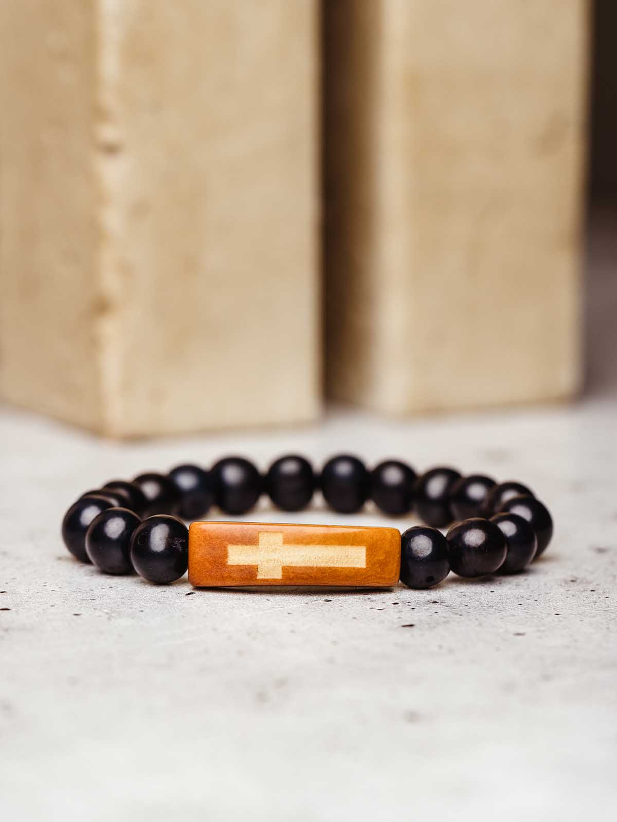 Tagua Seed Cross Bracelet