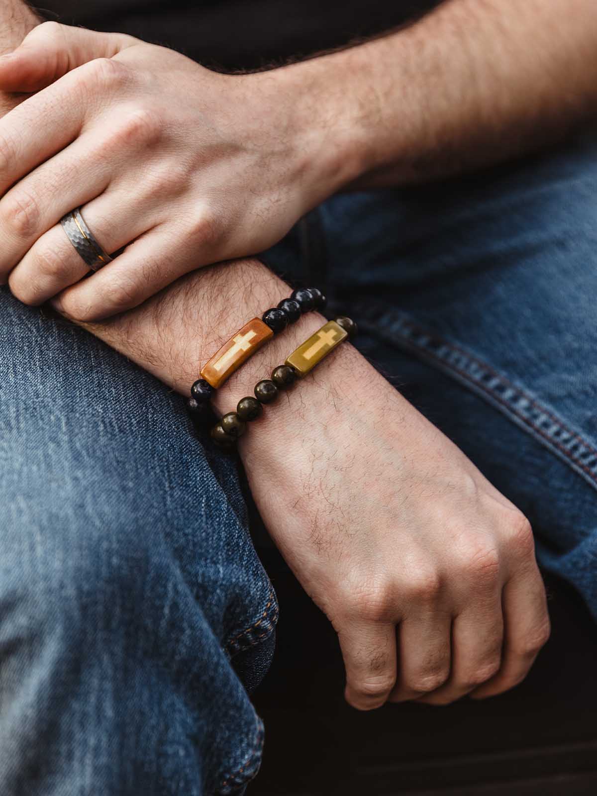 Tagua Seed Cross Bracelet