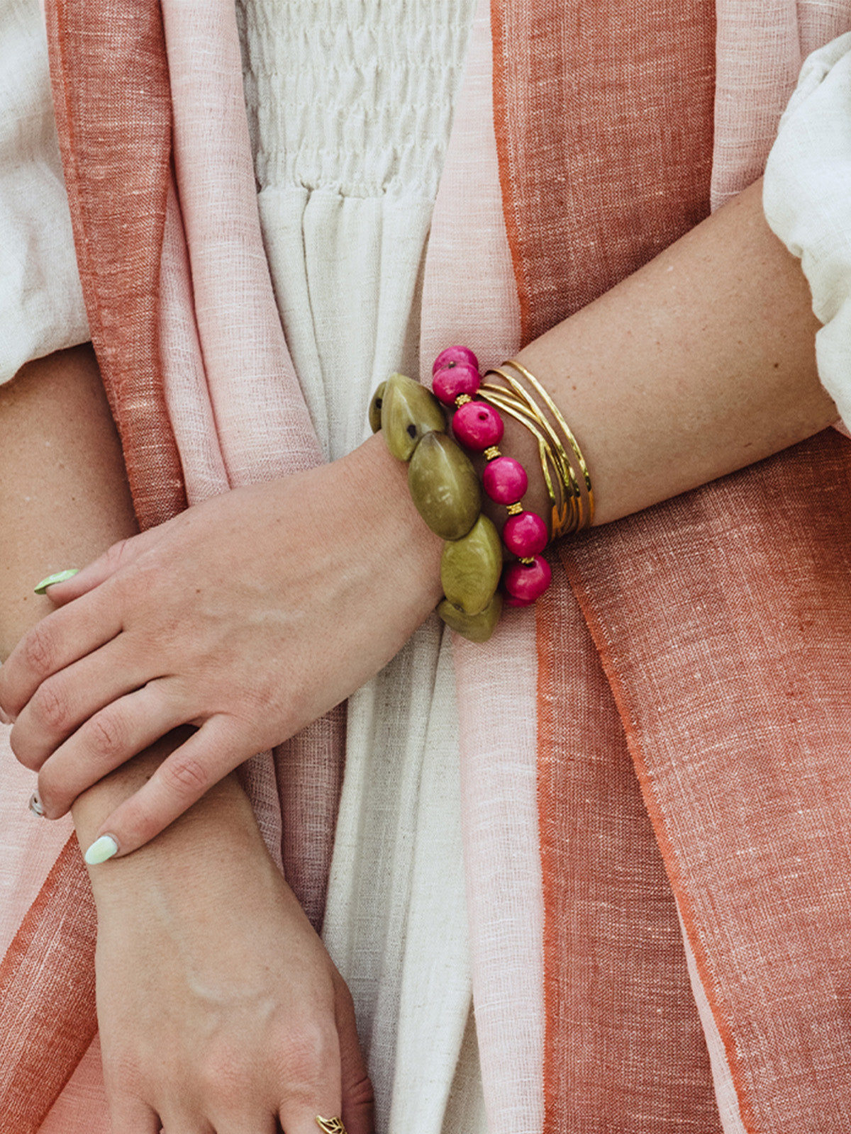 Chunky Olive Green Bracelet