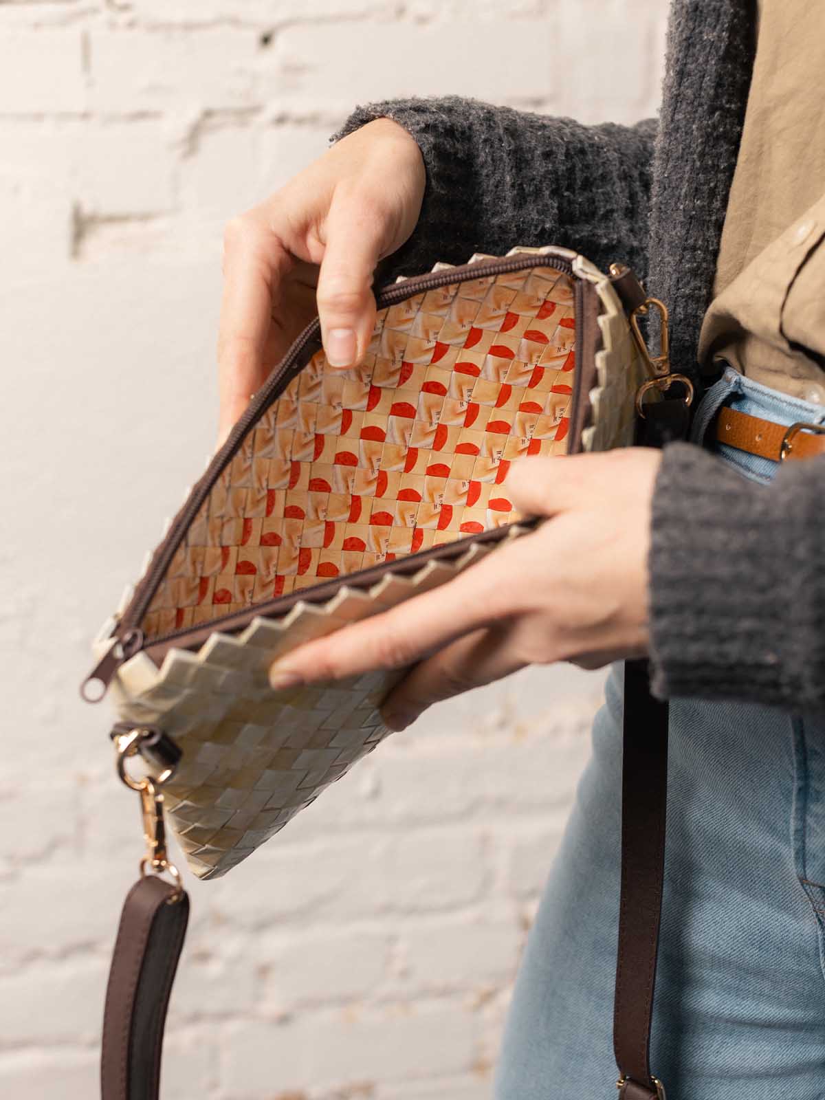 Upcycled Woven Crossbody Purse