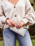Upcycled Woven Clutch, Neutral