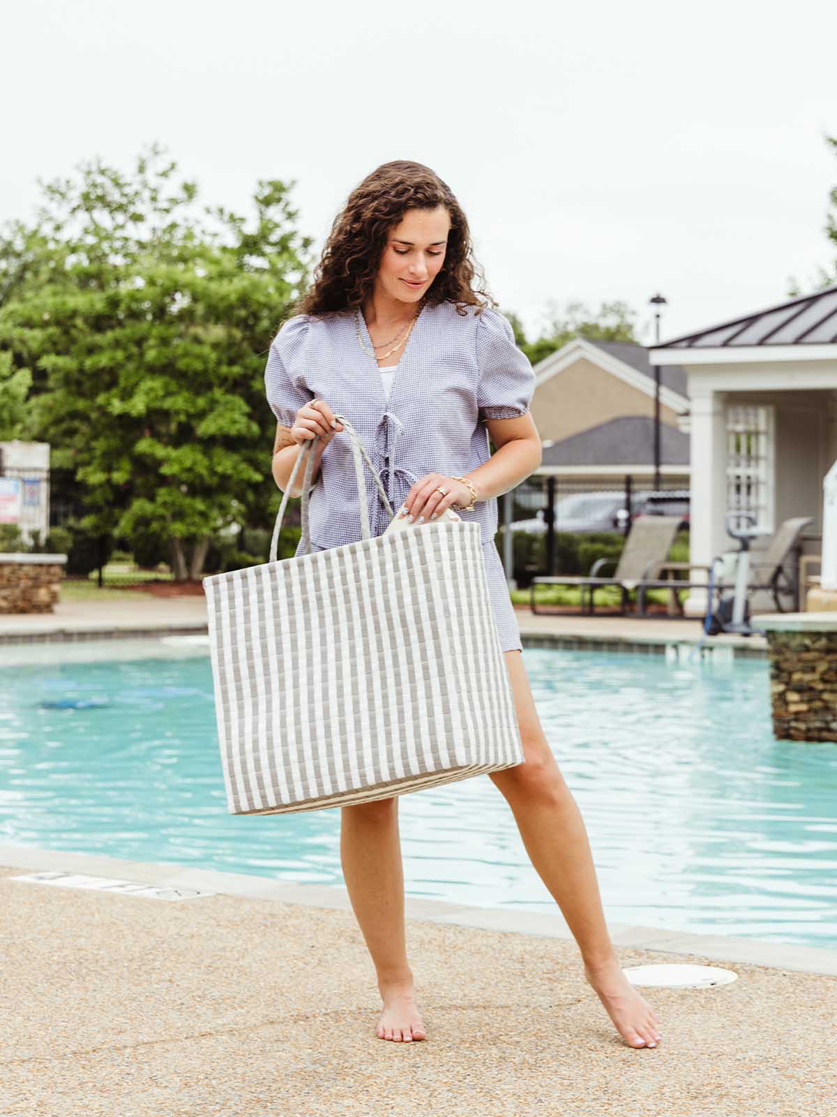 Upcycled Woven Beach Tote (Large or XLarge)