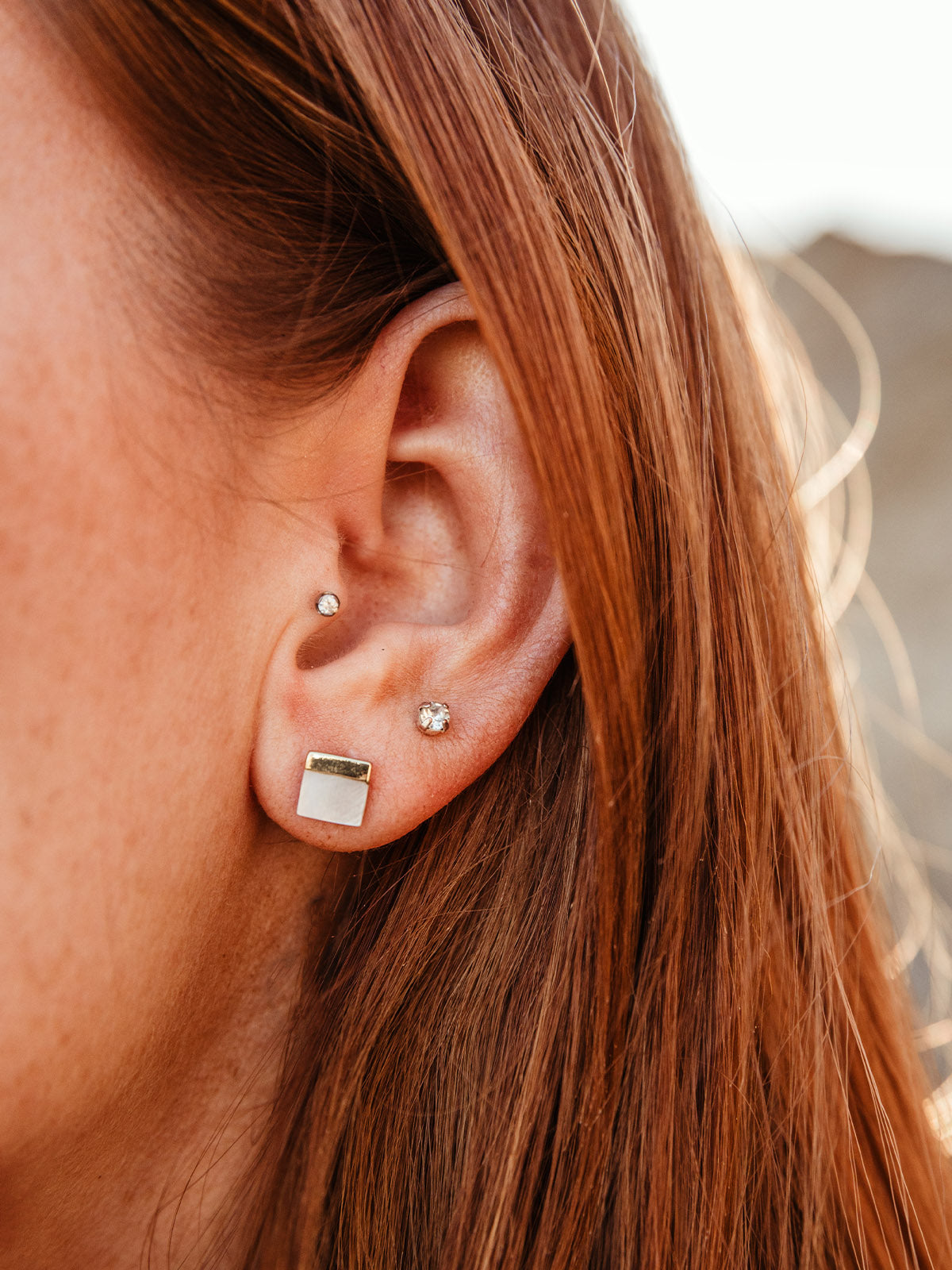 Kelly Mother of Pearl Stud Earrings