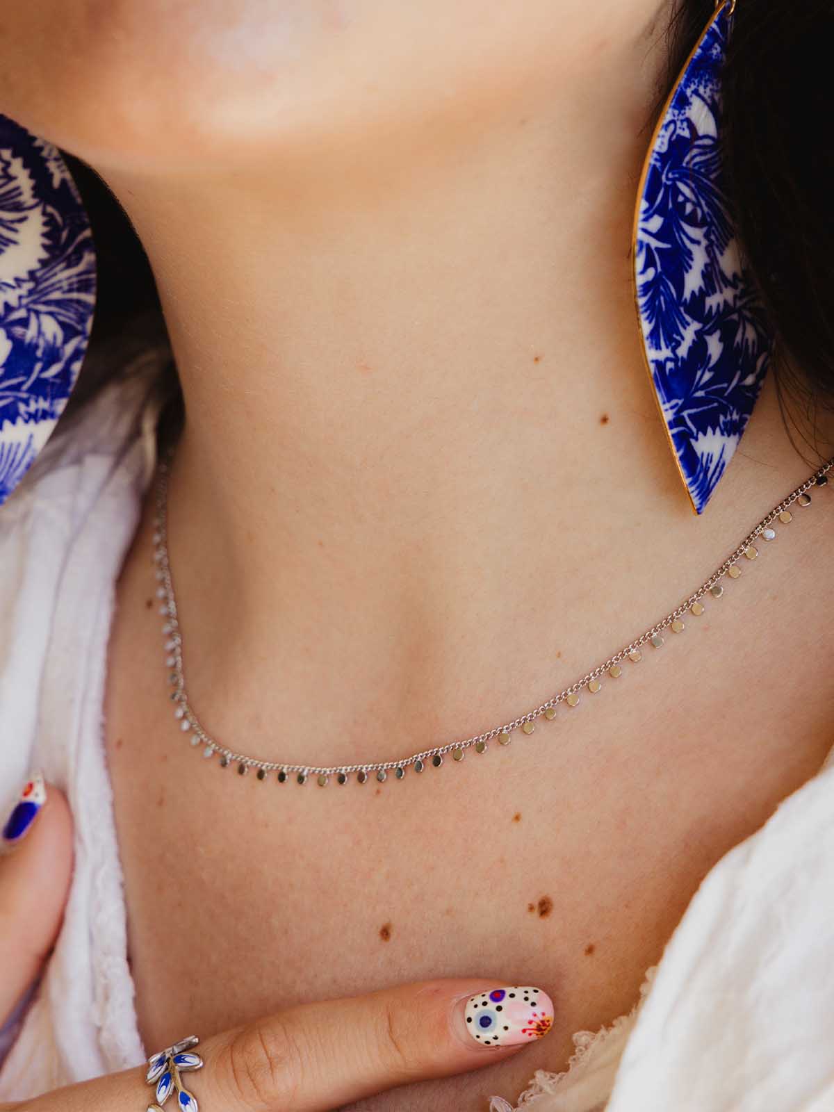 Joyful Radiance Silver Disc Necklace