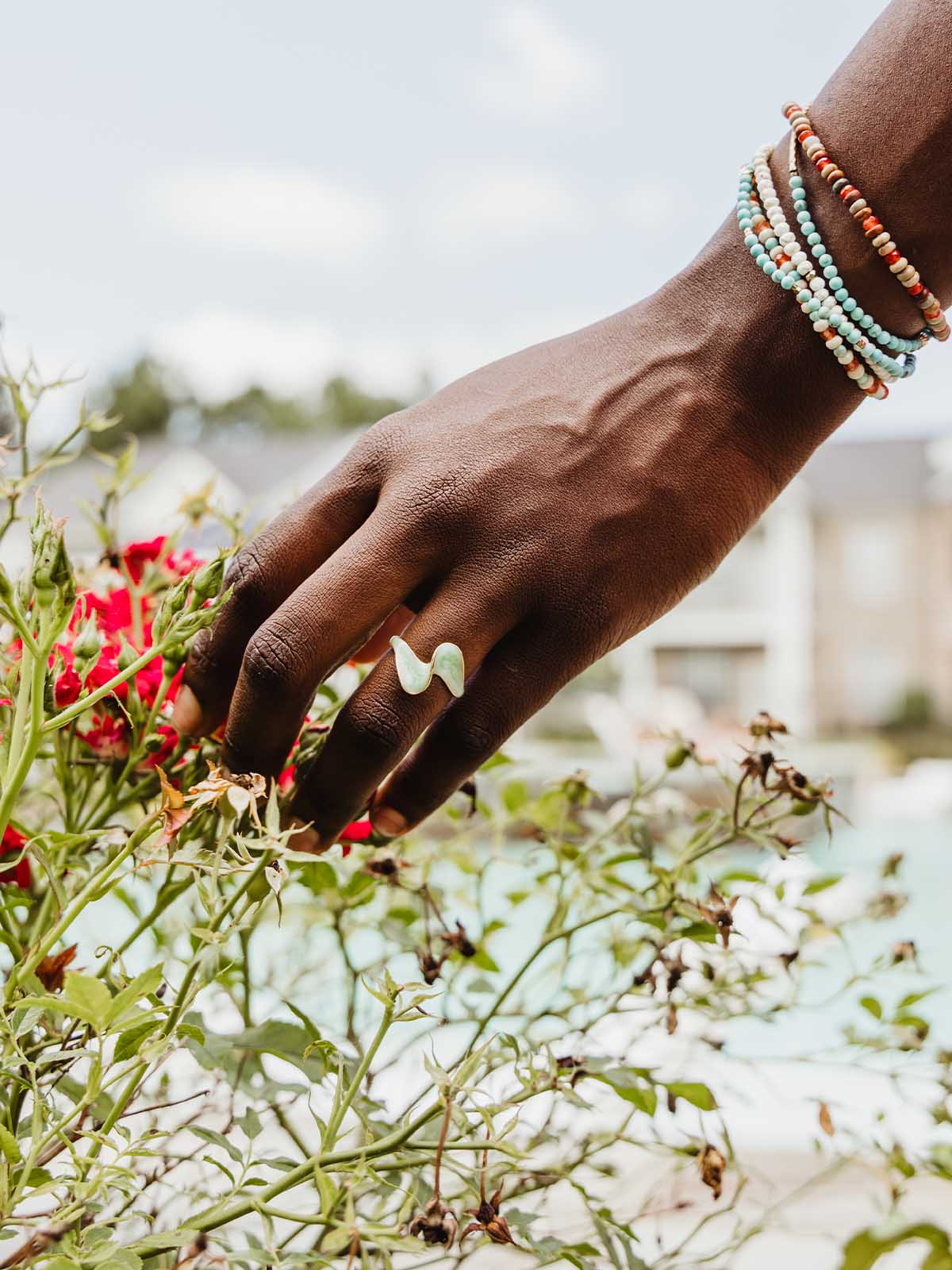 Ribbon of Light Gold Adjustable Ring in Mint