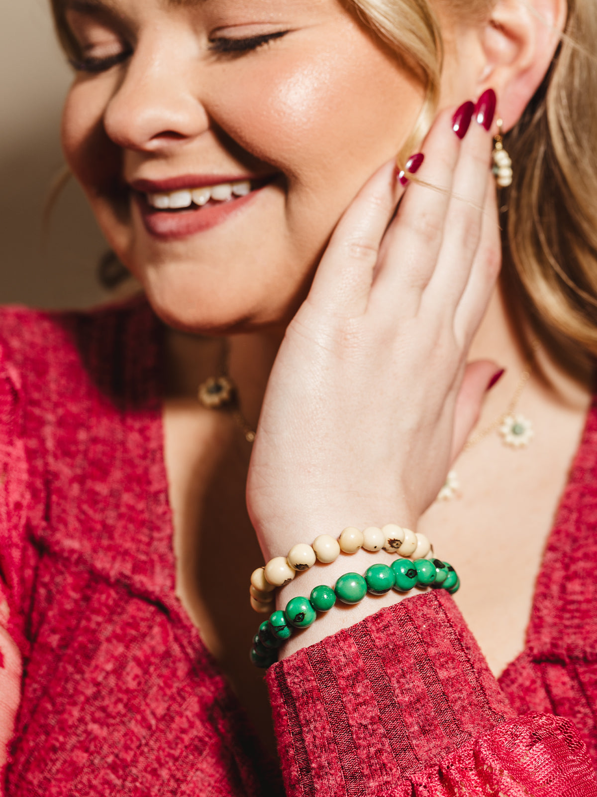 Acai Beaded Elastic Bracelet