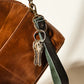 Emerald Green Leather Loop Keychain