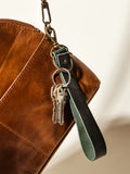Emerald Green Leather Loop Keychain