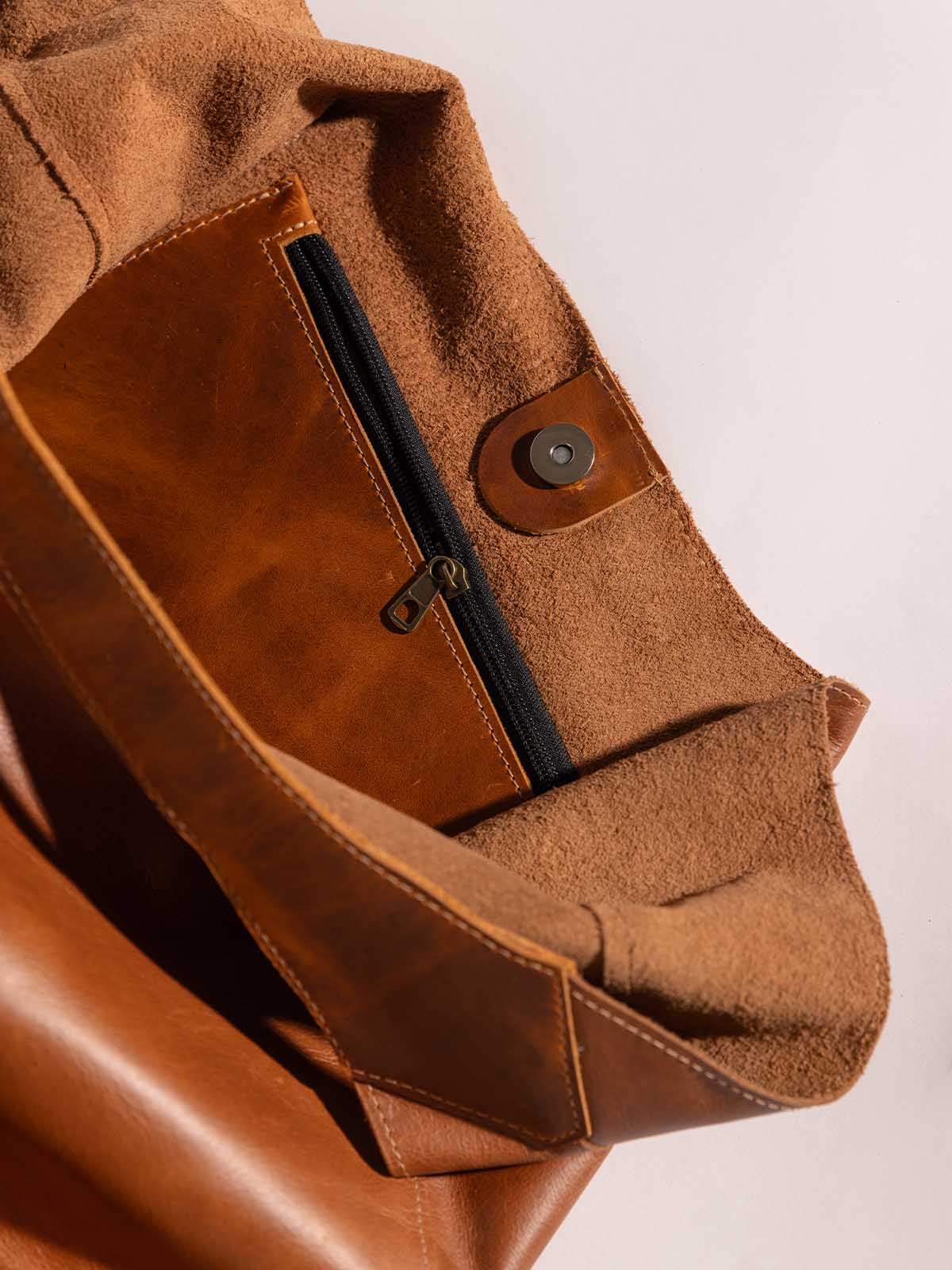 Elevated Leather Hobo Purse in Cognac