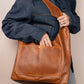 Elevated Leather Hobo Purse in Cognac