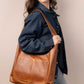 Elevated Leather Hobo Purse in Cognac