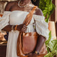 Elevated Leather Hobo Purse in Cognac