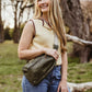 Sling Leather Crossbody Purse in Sage