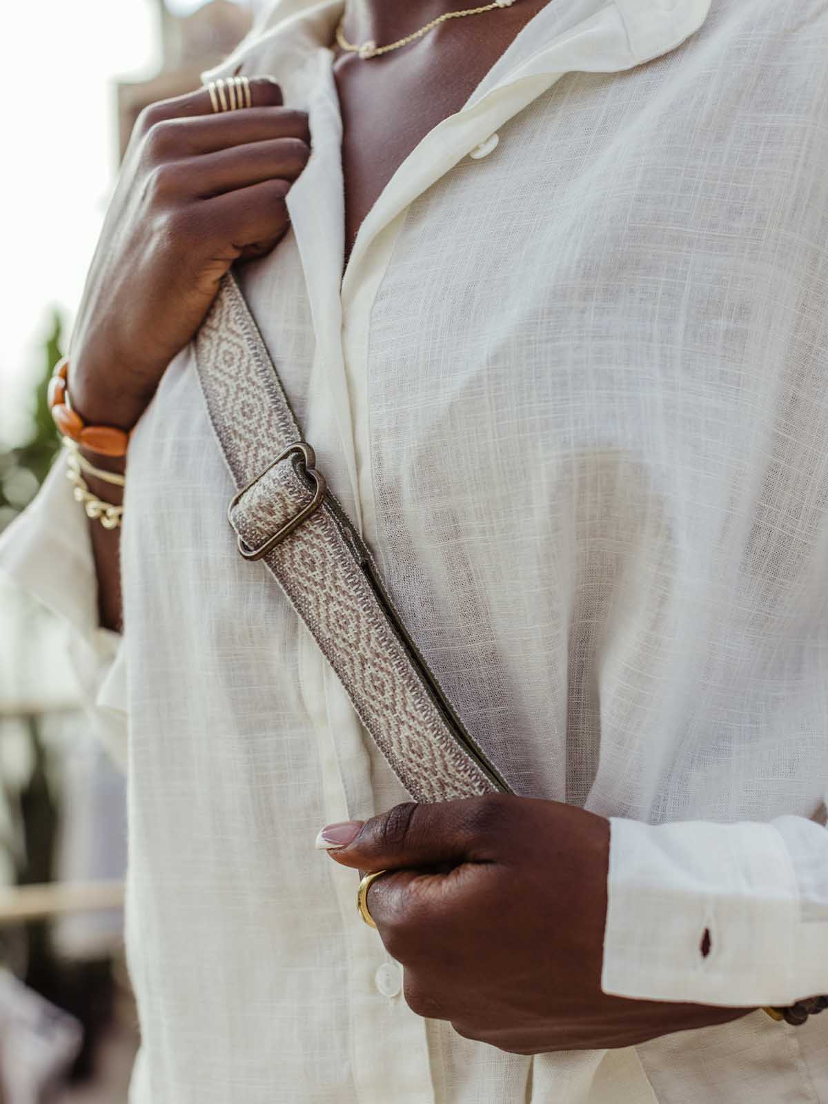Sling Leather Crossbody Purse in Sage