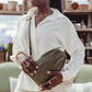 Sling Leather Crossbody Purse in Sage