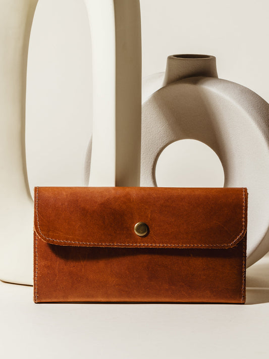 Women’s Leather Wallet in Cognac