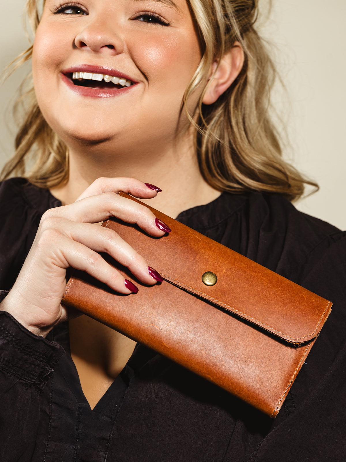 Women’s Leather Wallet in Cognac