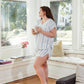 The Rest Collection Sleep Shorts- Blue & White Stripes