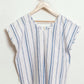 The Rest Collection Sleep Shirt- Blue & White Stripes