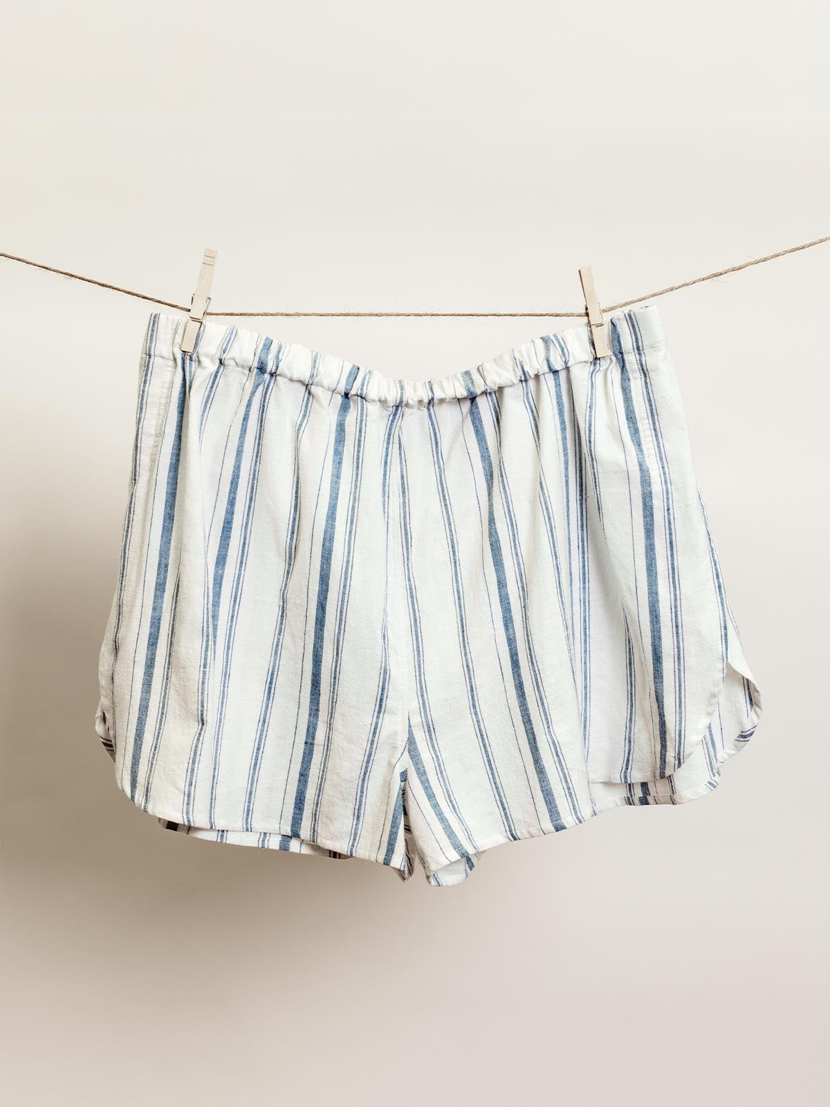 The Rest Collection Sleep Shorts- Blue & White Stripes