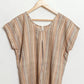 The Rest Collection Sleep Shirt- Tan Stripes