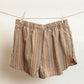 The Rest Collection Sleep Shorts- Tan Stripes