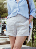 Indi Linen Shorts in Natural
