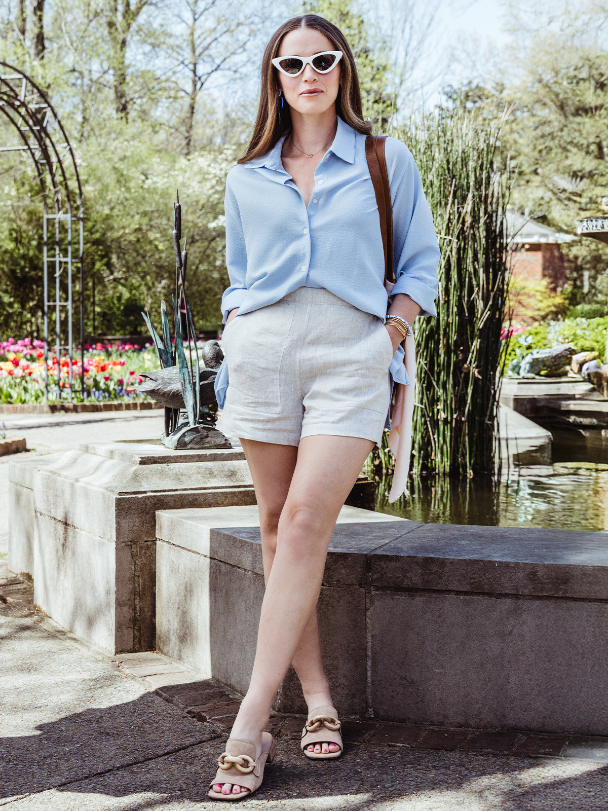 Indi Linen Shorts in Natural