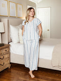 The Rest Collection Sleep Shirt- Blue & White Stripes